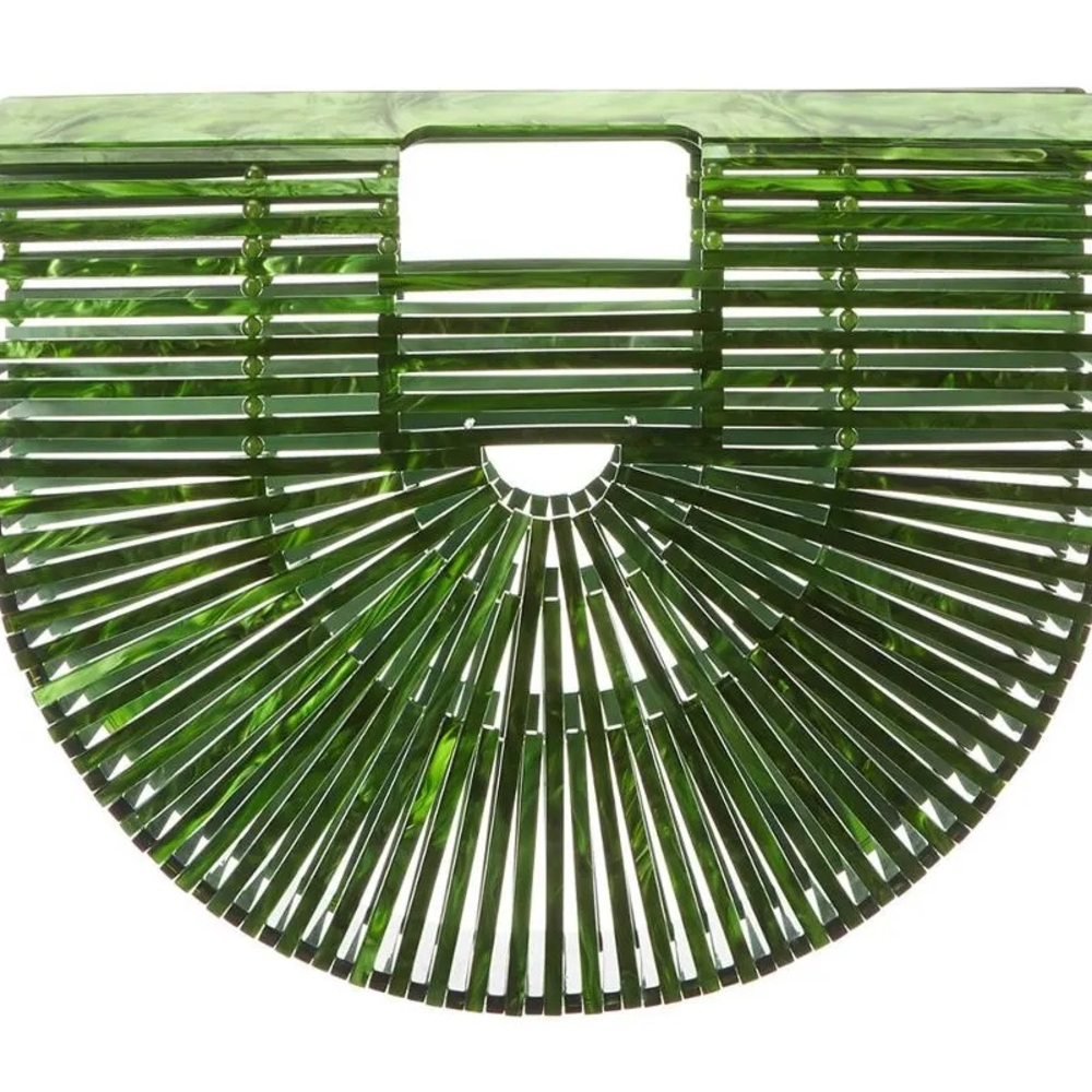 Cult Gaia Acrylic Ark Bag in Dark Green